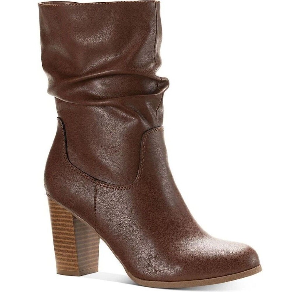 Style & Co. Womens Saraa Slouch Faux Leather Mid-Calf Boots Shoes 7 M